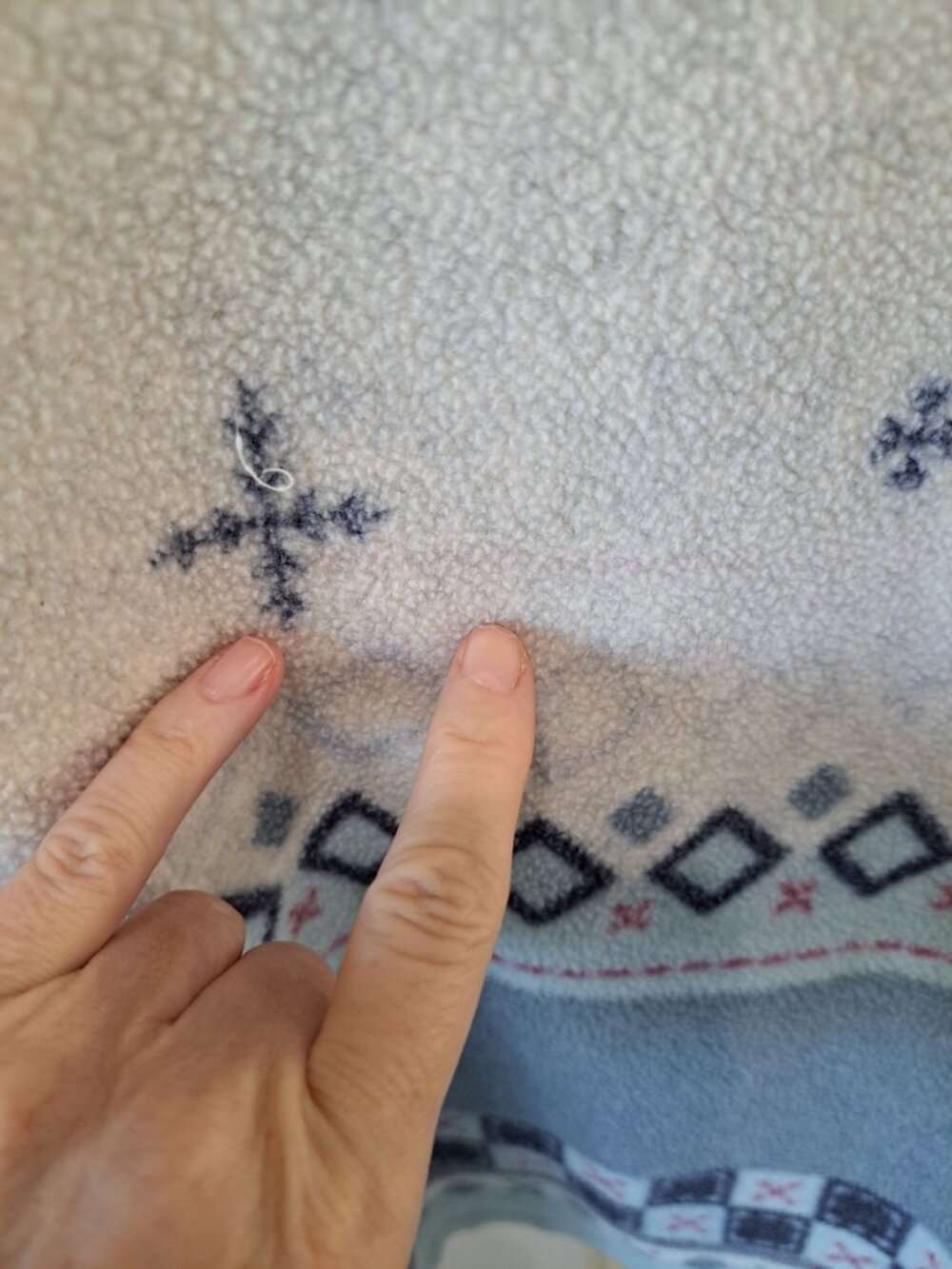 Jennifer Moore Snowflake Tree Fleece Button Up Jacket Medium Embroidered 3D - Picture 7 of 11